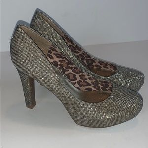 Guess Gold Sparkle Heels- Worn Once